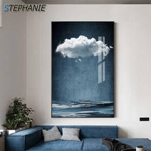 Белая облако, холст, постер, абстрактная природа, пейзаж, живопись, фотография, голубая мечта, Настенная картина для украшения гостиной 2024 - купить недорого