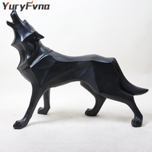 YuryFvna Wolf Statue Sculptures Resin Modern Home Decor Vivid Creative Festival Gifts Animal Figurines 2024 - buy cheap