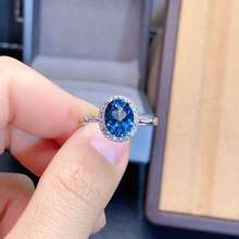 KJJEAXCMY fine jewelry 925 sterling silver inlaid natural blue topaz popular new girl gemstone ring support test Chinese style 2024 - buy cheap