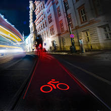 Задний фонарь «велосипедный логотип», водонепроницаемый, 2 лазера + 5 светодиодов 2024 - купить недорого