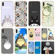 My Neighbor Arriving Totoro Anime soft Soft Silicone Case For iPhone 13 12 11 Pro 7 8 6 6s Plus XR XS Max Cover Mini SE 2020 2024 - buy cheap