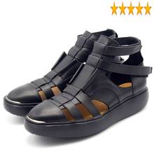 Platform Gothic Thick 2021 New Mens High Top Summer Straps Beach Hollow Sandals Handmade Genuine Leather Shoes Plus Size 2024 - buy cheap