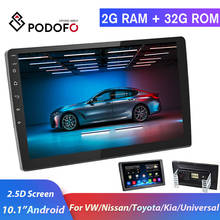 Podofo 2 din Android Car Radio 2+32G 2 DIN Car Multimedia Player 2.5D 10.1" 2DIN Autoradio for VW/Volkswagen/Toyota/Nissan/Kia 2024 - купить недорого