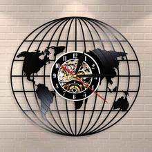 Travel Gifts All Around the World Earth Map 3D Globe Map of Earth Vinyl Record Wall Art Decorative Wall Watch Vintage Clock 2024 - buy cheap