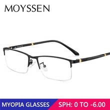 Gafas ópticas de aleación de titanio para hombre, lentes de medio Marco, cuadradas, graduadas, para Miopía 2024 - compra barato