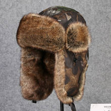 Chapéu bomber de homem falso, chapéu de coelho com aba para orelha, aviador, touca de esqui de neve quente para o inverno adulto 2024 - compre barato