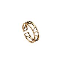 2021 Ins модные антикварные золотые ажурные Цветочные минималистские Асимметричные кольца на костяшки пальцев средней длины корейские Модные женские ювелирные изделия для вечеринки 2024 - купить недорого