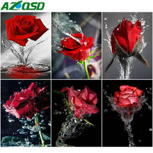 AZQSD-pintura de diamantes 5D, imagen de rosa de diamantes de imitación, artesanía, bordado de diamantes, mosaico de flores, decoración para el hogar 2024 - compra barato