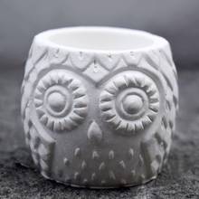 Durable Silicone Owl Flower Pot Mold Cement DIY Succulent Make Mould Pen Holder 2024 - buy cheap