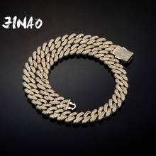Jinao-colar masculino + zircônio cúbico, 13mm, hip hop, alta qualidade, corrente cubana, iced aaa, homens, mulheres, joias para presente 2024 - compre barato