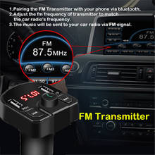 Transmissor fm, bluetooth, usb, áudio mp3 player 3.1a, adaptador para carro, recarregável, carregamento rápido, aparelho de som para automóveis 2024 - compre barato