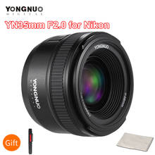 Объектив YONGNUO YN35mm F2.0 F2N YN35mm AF/MF для Nikon F Mount D7100 D3200 D3300 D3100 D5100 D90 DSLR, объектив YN35mm 2024 - купить недорого