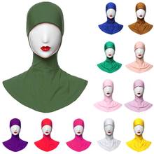 Touca musselina hijab islâmica, lenço inferior a cachecol, capa de pescoço, moda interna, lenço de cabeça, lisa 2024 - compre barato