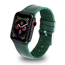 Correa de cuero de silicona para Apple Watch Series 6/5/4/3/2, pulsera clásica reemplazable para iWatch SE de 44MM, 40MM, 42MM y 38MM 2024 - compra barato