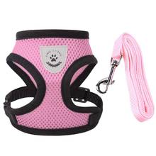 Conjunto de arnés y correa de malla para perro, chaleco transpirable para cachorros pequeños y gatos, Collar para Chihuahua, Pug, Bulldog, arnes para gato 2024 - compra barato