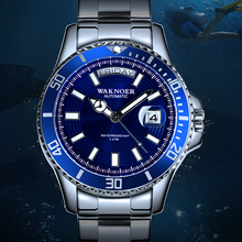 Drop Shipping WAKNOER Top Brand Men Mechanical Watch Automatic 5Bar Fashion Luxury Stainless Steel Men's Watch Relogio Masculino 2024 - buy cheap