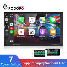 Podofo-reproductor Multimedia con pantalla táctil HD de 7 "para coche, autorradio 2 din con MP5, Bluetooth, manos libres, USB, Mirror Link, Apple Carplay 2024 - compra barato