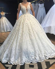 Vestido de noiva de noiva quente novo vestido de baile longo vestidos de casamento rendas o pescoço feito sob encomenda mais tamanho vestidos de casamento robe de mariee 2024 - compre barato