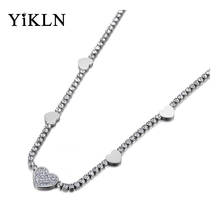 YiKLN-collar brillante de acero inoxidable para mujer, Gargantilla de cristal de circonia cúbica, con diamantes de imitación, YN19190 2024 - compra barato