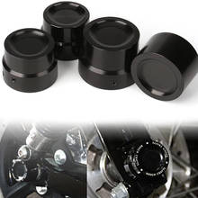 Front And Rear Axle Nut Cover Cap Black Aluminum Rough Craft Carving For Sportster XL883 XL1200 Street500 2024 - buy cheap