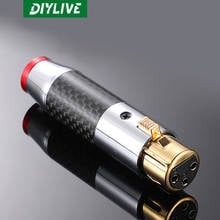 DIYLIVE 2 pieces carbon fiber balanced plug head copper plated power amplifier signal head carnon head audio cable XLR head 2024 - buy cheap