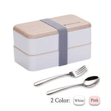 Microwave Lunch Box with Spoon fork Wheat Straw Dinnerware Food Storage Container Children Kids School Office Portable Bento Box 2024 - buy cheap