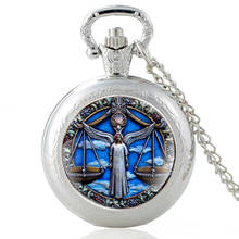 Twelve constellations Libra Design Vintage Quartz Pocket Watch Men Women Pendant Necklace Fob Chain Hours Clock Gifts 2024 - buy cheap