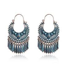 Ethnic Style Vintage Earrings Jewelry Women Boho Hollow Geometric Tassel Dangle Drop Earrings Boho Accessories 2024 - buy cheap