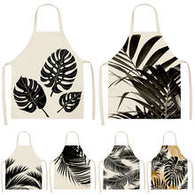 Nordic Tropical Printed Kitchen Sleeveless Aprons Cotton Linen Bibs 53*65cm Household Women Cleaning Pinafore Home Cooking 46404 2024 - buy cheap