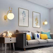 New Creative Nordic Indoor Wall Lamp Glass Ball Living Room Bedroom Bedside Lamp Post Modern Mirror Light Interior Wall Lights 2024 - buy cheap