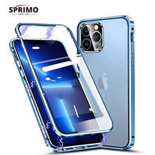 360° Metal Magnetic Adsorption Case For iPhone 11 12 13 Pro XS Max X XR Double-Sided Glass Case For iPhone 7 8 Plus XS SE Cover 2024 - buy cheap