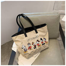 Disney Mickey cartoon canvas handbag Minnie ladies men's messenger bag large capacity shoulder bag 2024 - buy cheap