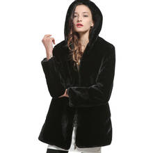 autumn winter Faux fur coat hooded imitation rabbit fur women long coat fake fur jacket plus size white 2024 - buy cheap