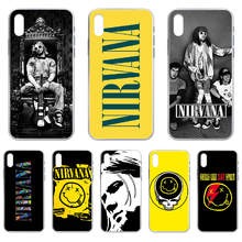 Banda de rock nirvana telefone capa para iphone 4 4S 5 5c 5S 6s plus 7 8 x xr xs 11 pro se 2020 max transparente etui arte 2024 - compre barato