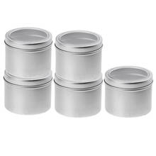 Tarros de lata de aluminio, contenedor vacío de latas cosméticas, tapa de rosca de olla redonda 2024 - compra barato
