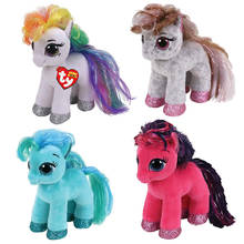 15cm Ty Stuffed Plush Animals Doll The White Blue Red Pony Soft Toys Ty Beanie Babies Children Birthday New Year Toy Gift 2024 - buy cheap
