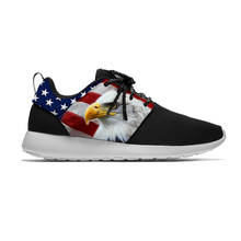 Zapatillas deportivas con estampado 3D para hombre y mujer, zapatos informales, transpirables y ligeros, con diseño de águila y bandera americana de EE. UU. 2024 - compra barato