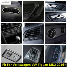 Carbon Fiber Interior Kit For Volkswagen VW Tiguan MK2 2016 - 2022 Window Lift Button Dashboard AC Air Cover Trim Accessories 2024 - buy cheap