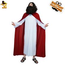 Vestido de Cosplay de Jesús para hombre, traje de Cosplay de Jesús, con capa 2024 - compra barato