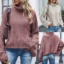 Повседневный женский свитер, пуловеры с длинным Расклешенным рукавом и круглым вырезом, осенне-зимняя одежда, Свободная трикотажная одежда 2024 - купить недорого