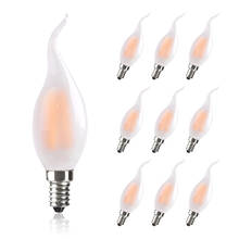 10 Packs 4W 6W Retro E14 Candle Bulb Dimmable C35 Frosted Led Bulb E12 Led Flame Light Warm White Chandelier Decorative Lighting 2024 - buy cheap
