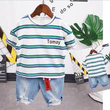 2-7Years Baby Children Clothing Set Boys Striped T-Shirt and Short Sports Suit Summer Tracksuit Casual Outfits Boy Clothes Set 2024 - buy cheap