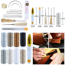Leather Craft Stitching Tools Hand Sewing Needles Awl Thimble Waxed Thread for DIY Leathercraft Sewing Handmade Craft Supplies 2024 - buy cheap