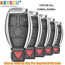 KEYECU 5PCS Xhorse VVDI BE Key Pro Improved Version Complete Remote Car Key for Mercedes-Benz, Fob 3+1 4 Button - 315MHz/ 433MHz 2024 - buy cheap