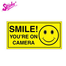 STICKY Smile You're On Camera Sign Warning Plaques & Signs Car Sticker Decal Decor Waterproof Wall Windows PVC Vinyl 2024 - buy cheap