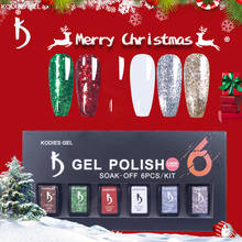 KODIES GEL 6 PCS Professional Christmas Gel Nail Varnish Set Semi Permanent Vernis Gellak Manicure Nails Art Gift Box for Women 2024 - buy cheap