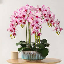 9 стеблей, фиолетовая орхидея, Бабочка, цветок (86 см), настоящий материал на ощупь, водонепроницаемый, для мероприятий, дома, цветок индиго 2024 - купить недорого