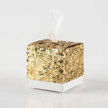 European Glitter Box Wedding Party Gift Favors Box Festive Party Wrapping Supplies Wedding Candy Box Gold Silver Glitter 2024 - buy cheap