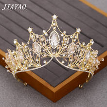 Golden Bridal Tiara Hair Crown Wedding Crown Wedding Hair Accessories Crystal Rhinestone Crown Bridal Queen Diadem 2024 - buy cheap