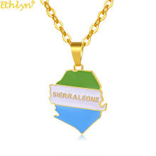 Ethlyn Hip-hop Rock Sierra Leone Map With Flag Pendant Necklaces for Women/Men Jewelry Gold Color Sierra Leonean Maps MY136 2024 - buy cheap
